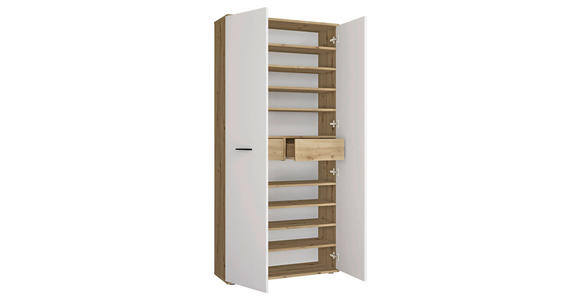 SCHUHSCHRANK 90/195/35 cm  - Silberfarben/Schwarz, Basics, Holzwerkstoff/Kunststoff (90/195/35cm) - Xora