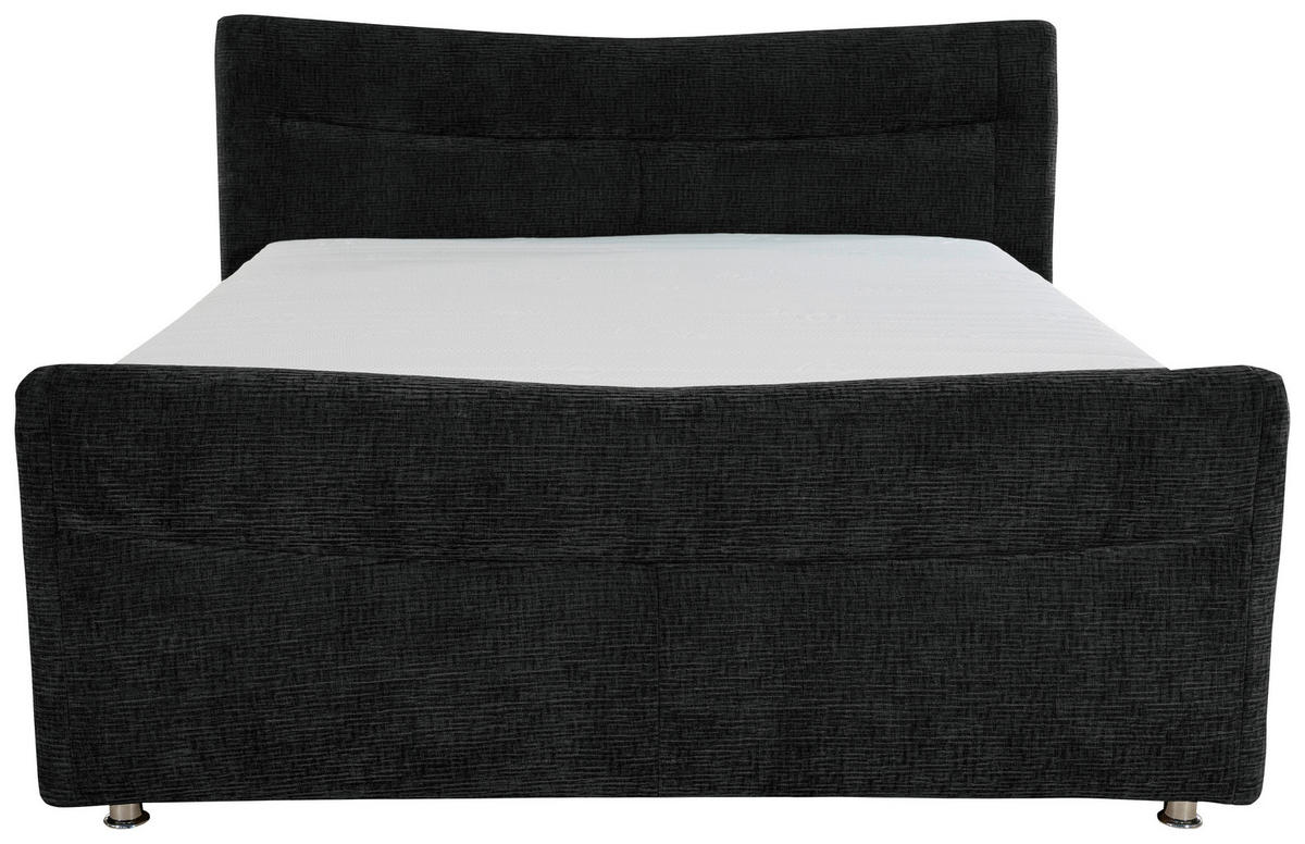 BOXSPRINGBETT 140/200 cm  in Schwarz  - Schwarz, Konventionell, Textil/Metall (140/200cm) - Esposa