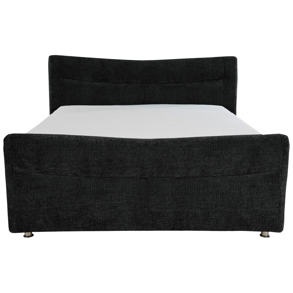 Thumbnail - Esposa Boxspringbett, Schwarz, Textil, H3, Höhe ca. 18 cm, 180x200 cm, Matratze in verschiedenen Härtegraden erhältlich,...