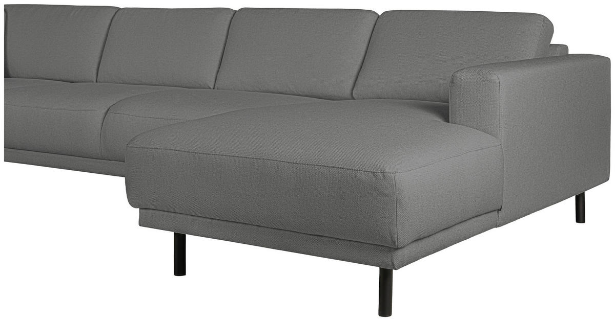 SOFFA i flatväv grå  - svart/grå, Design, metall/trä (310/78/197cm) - Pure Home Comfort