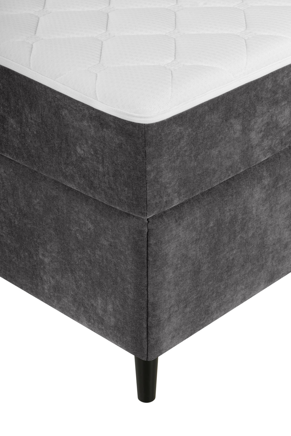 BOXBETT 160/200 cm  in Anthrazit  - Anthrazit/Schwarz, KONVENTIONELL, Holz/Textil (160/200cm) - Welnova