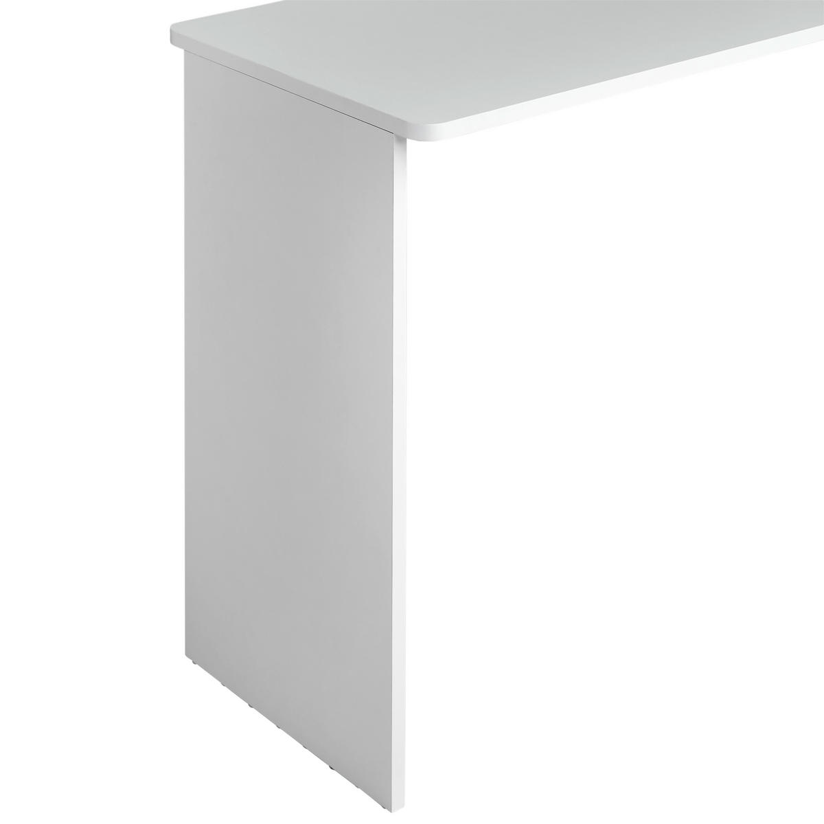 KOTNA PISALNA MIZA kovina, leseni material bela  - bela, Moderno, kovina/leseni material (140/75/140cm) - MID.YOU