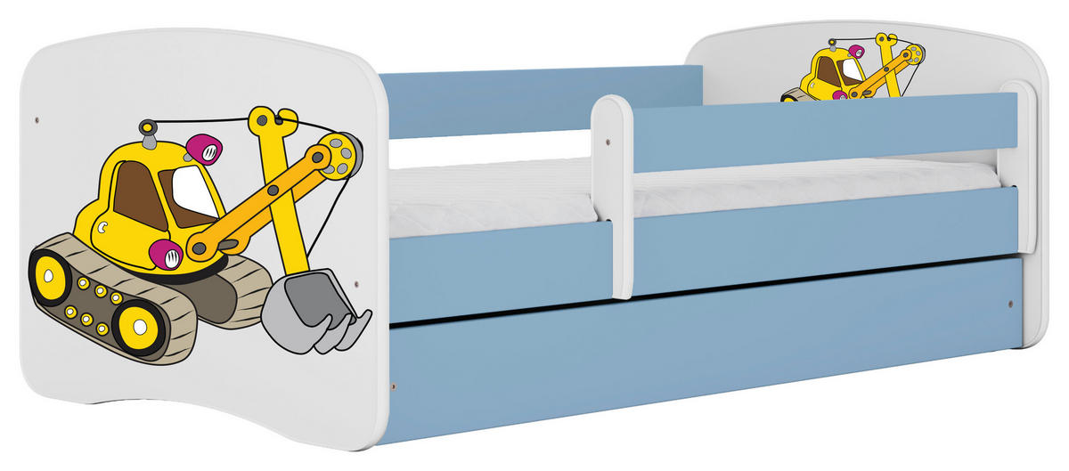 KINDER-/JUNIORBETT 80/160 cm  in Blau  - Blau/Birkefarben, MODERN, Holz/Holzwerkstoff (80/160cm) - MID.YOU