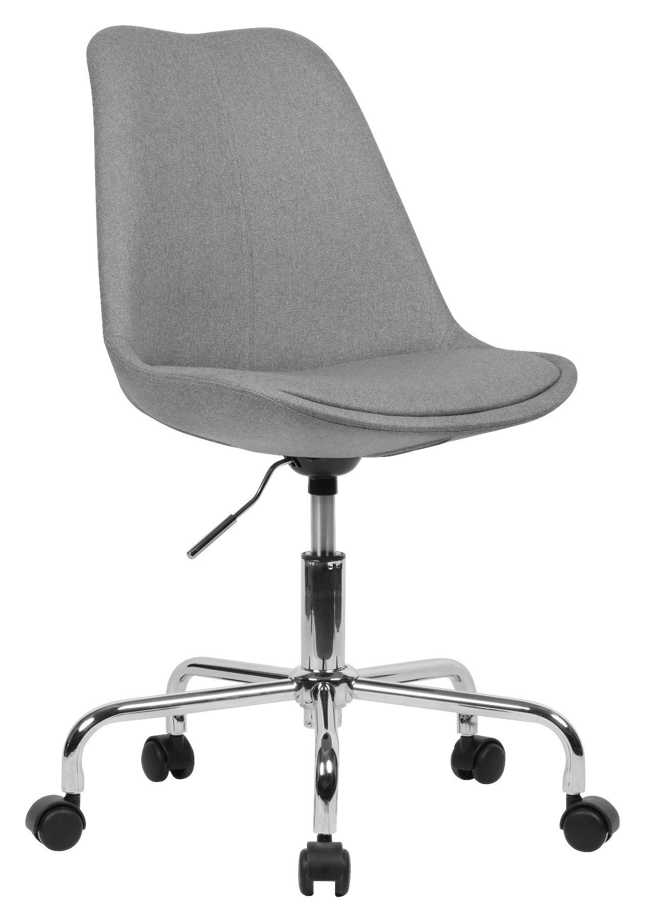 SNURRSTOL i tyg - ljusgrå/silver, Modern, metall/textil (65/84-94/56cm) - MID.YOU