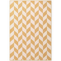 FLACHWEBETEPPICH 200/300 cm Haringey Weiß, Dunkelgelb rechteckig  - Dunkelgelb/Weiß, Design, Kunststoff (200/300cm)