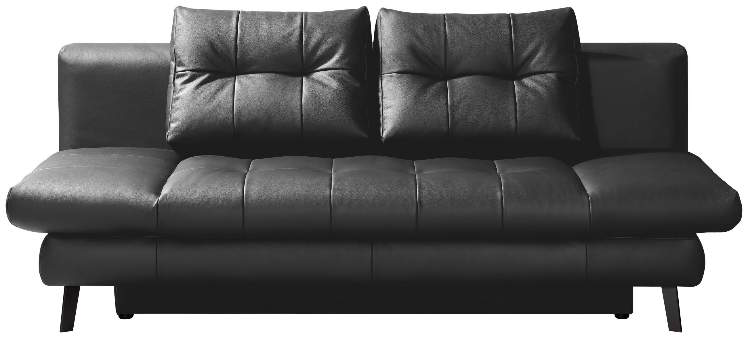 SCHLAFSOFA in Echtleder Anthrazit  - Anthrazit/Schwarz, Design, Leder/Metall (209/94/94cm) - Novel