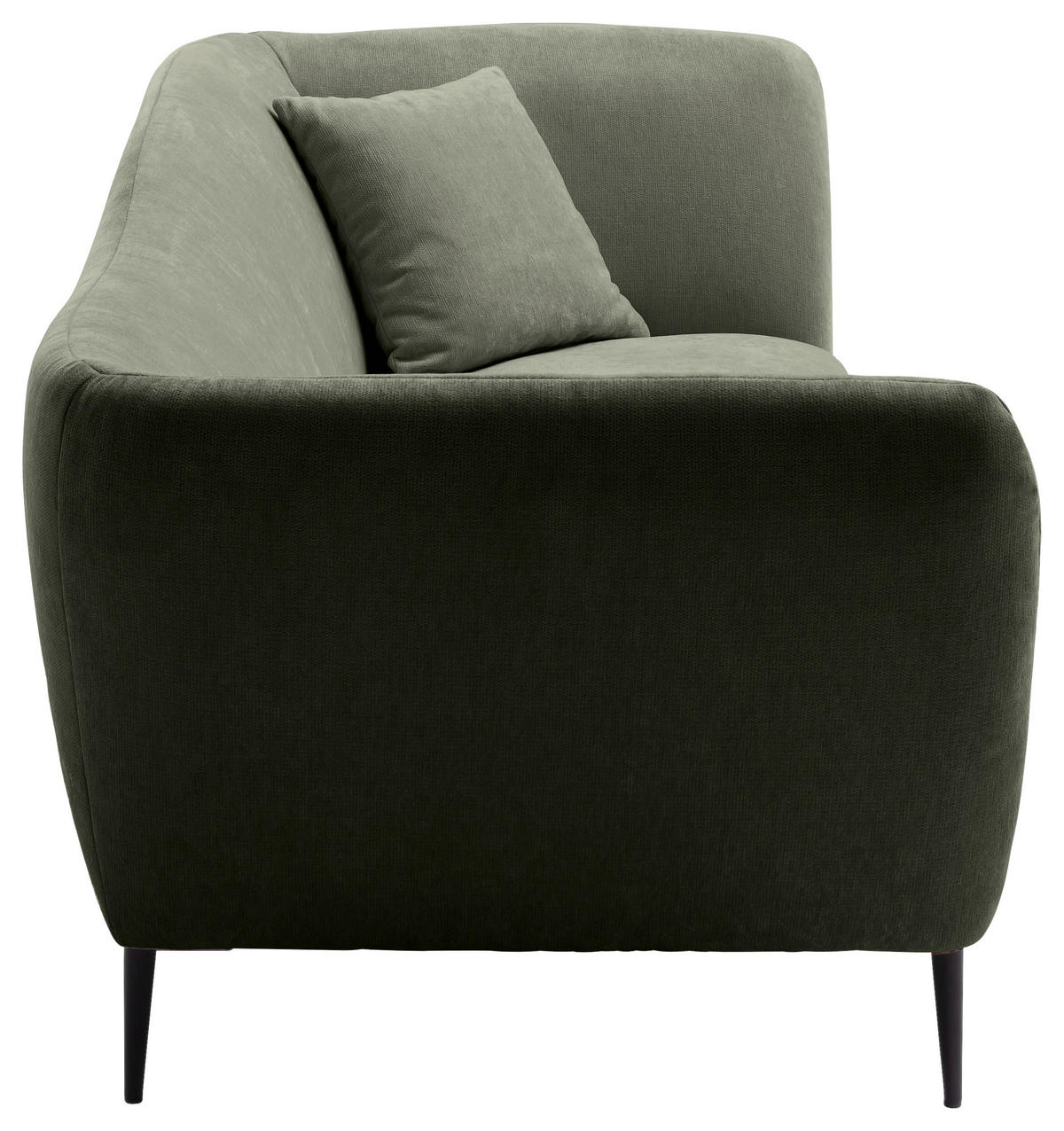 RÉCAMIERE Olivgrün Chenille Zierkissen, Rücken echt  - Schwarz/Olivgrün, KONVENTIONELL, Textil/Metall (224/70/97cm) - Hom`in