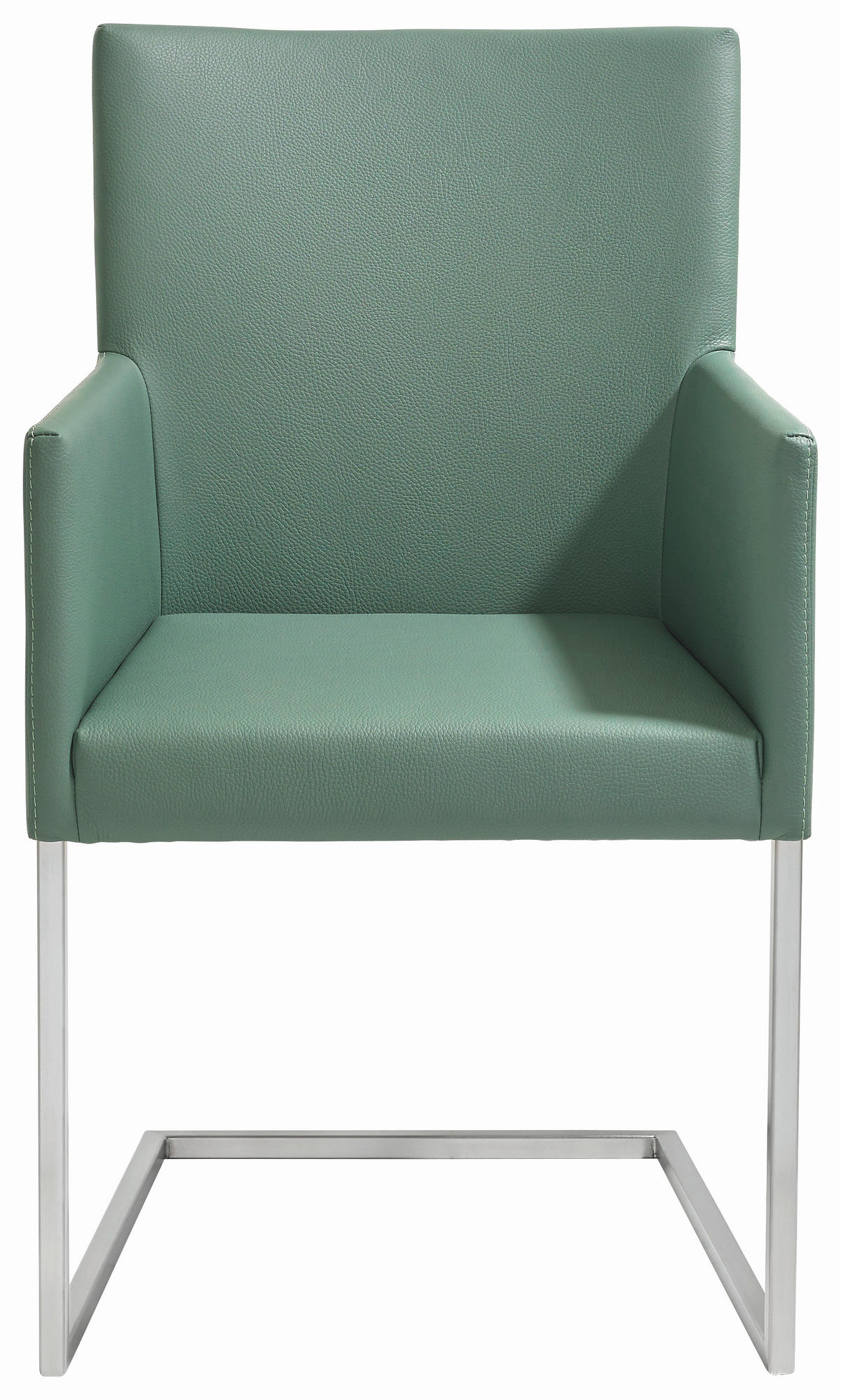 ARMLEHNSTUHL  in Kombination Echtleder/Lederlook pigmentiert  - Edelstahlfarben/Grün, Design, Leder/Metall (54/90,5/63cm) - Bert Plantagie