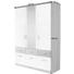 DREHTÜRENSCHRANK in Weiß, Sonoma Eiche - Alufarben/Weiß, KONVENTIONELL, Glas/Holzwerkstoff (136/199/56cm) - Boxxx DREHTÜRENSCHRANK in Weiß, Sonoma Eiche - Alufarben/Weiß, KONVENTIONELL, Glas/Holzwerkstoff (136/199/56cm) - Boxxx