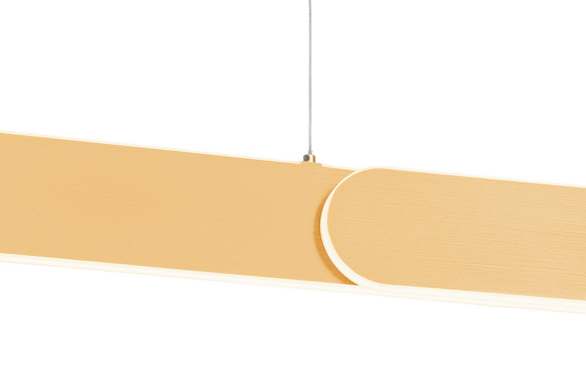 ZÁVESNÉ LED SVIETIDLO, 115/7,5/150 cm  - mosadzná, Design, kov (115/7,5/150cm) - Dieter Knoll