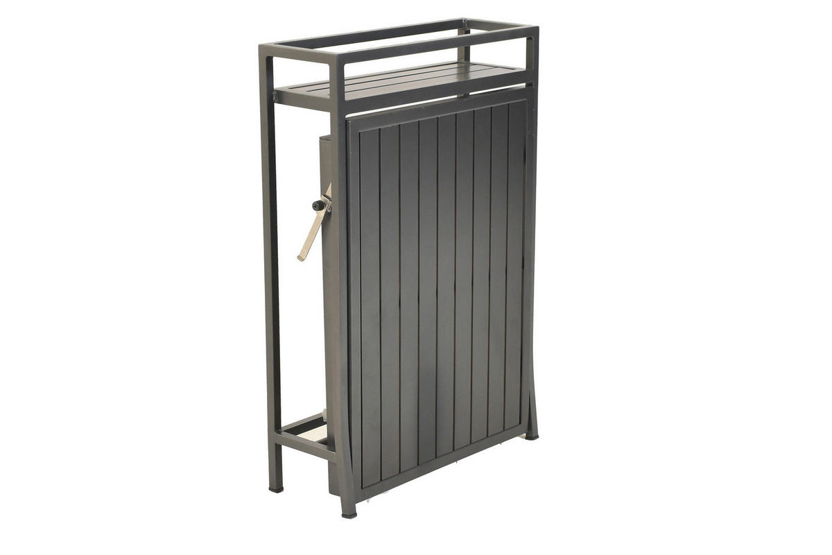 BALKONSET Graphitfarben, Grau 5-teilig  - Graphitfarben/Grau, KONVENTIONELL, Textil/Metall - Gardenson