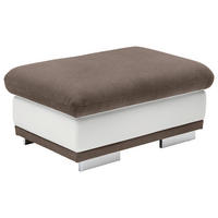 HOCKER Chenille Braun, Sandfarben  - Sandfarben/Chromfarben, KONVENTIONELL, Textil/Metall (97/47/67cm) - MID.YOU