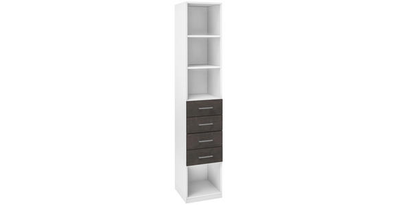 AKTENSCHRANK Graphitfarben, Weiß  - Graphitfarben/Weiß, Design, Holzwerkstoff (40/220,5/41,9cm) - Moderano