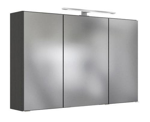 SPIEGELSCHRANK Graphitfarben - Alufarben/Graphitfarben, Basics, Glas/Holzwerkstoff (100/64/20cm) - MID.YOU