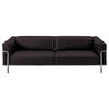 3-SITZER-SOFA in Echtleder Dunkelbraun  - Chromfarben/Dunkelbraun, Design, Leder/Metall (236/67/96cm) - Johann Jakob