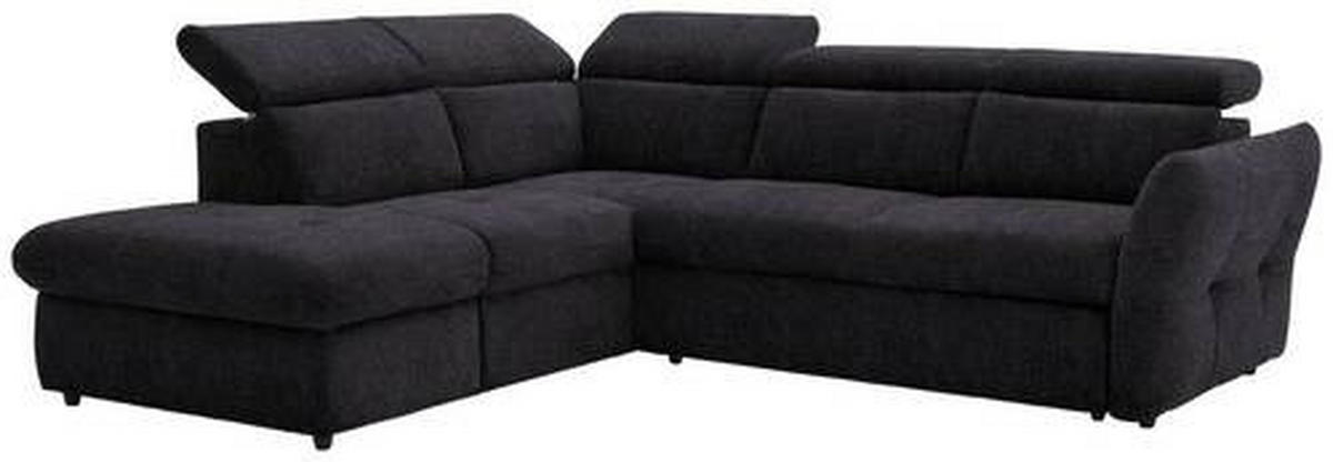 ECKSOFA in Webstoff Schwarz  224/254 cm  - Schwarz, Design, Kunststoff/Textil (224/254cm) - Stylife
