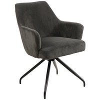 ARMLEHNSTUHL  in Eisen Cord  - Schwarz/Grau, MODERN, Holz/Textil (57/86/65cm) - MID.YOU