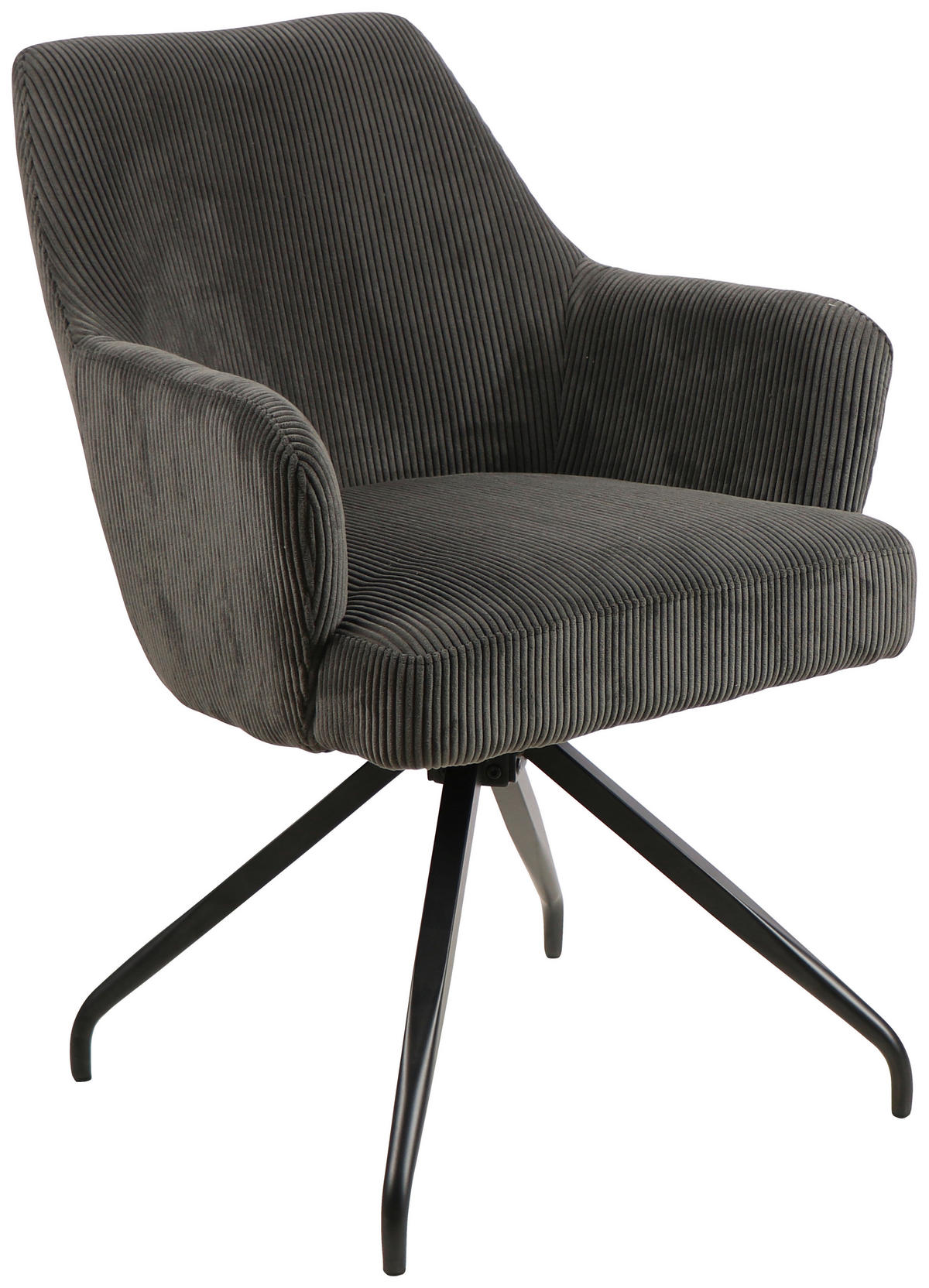 ARMLEHNSTUHL  in Eisen Cord  - Schwarz/Grau, MODERN, Holz/Textil (57/86/65cm) - MID.YOU