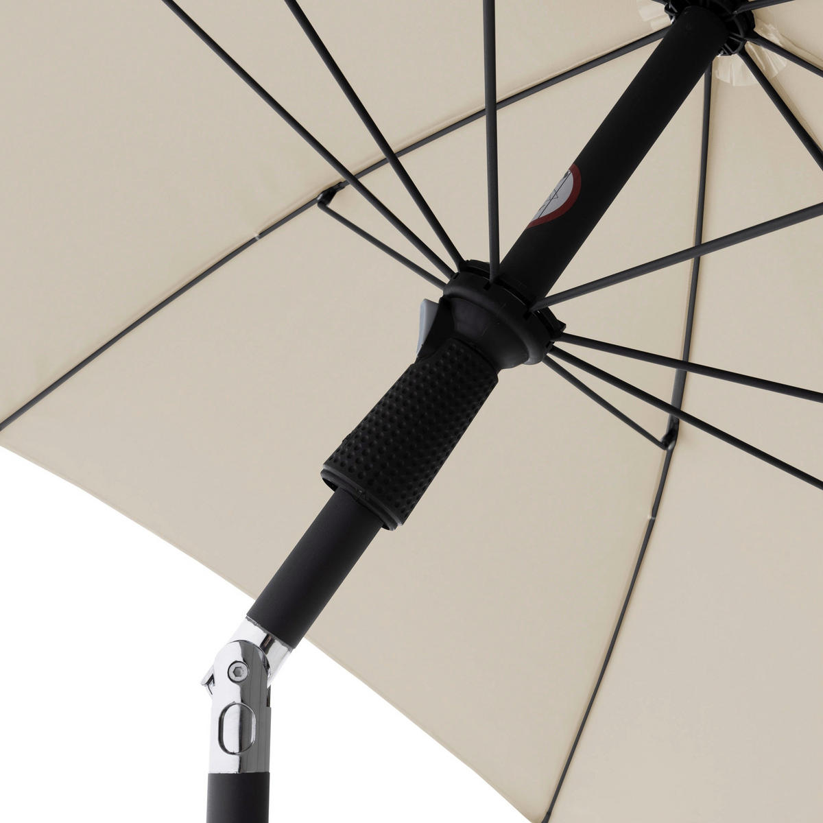SONNENSCHIRM  210/210 cm  - Schwarz/Naturfarben, Design, Textil/Metall (210/210cm) - Doppler