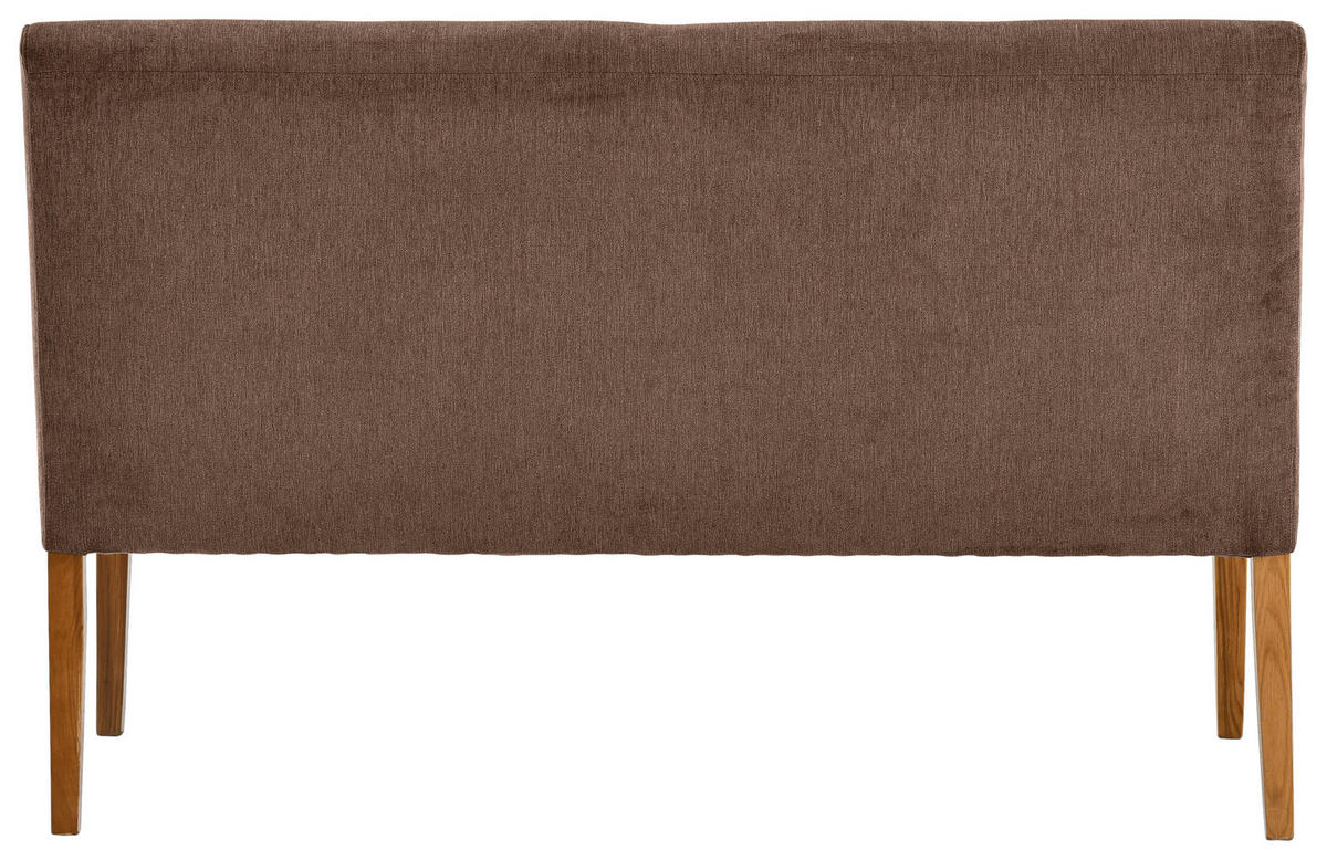SITZBANK 137/92/66 cm Webstoff Braun, Eichefarben Eiche massiv  - Eichefarben/Braun, KONVENTIONELL, Holz/Textil (137/92/66cm) - Cantus