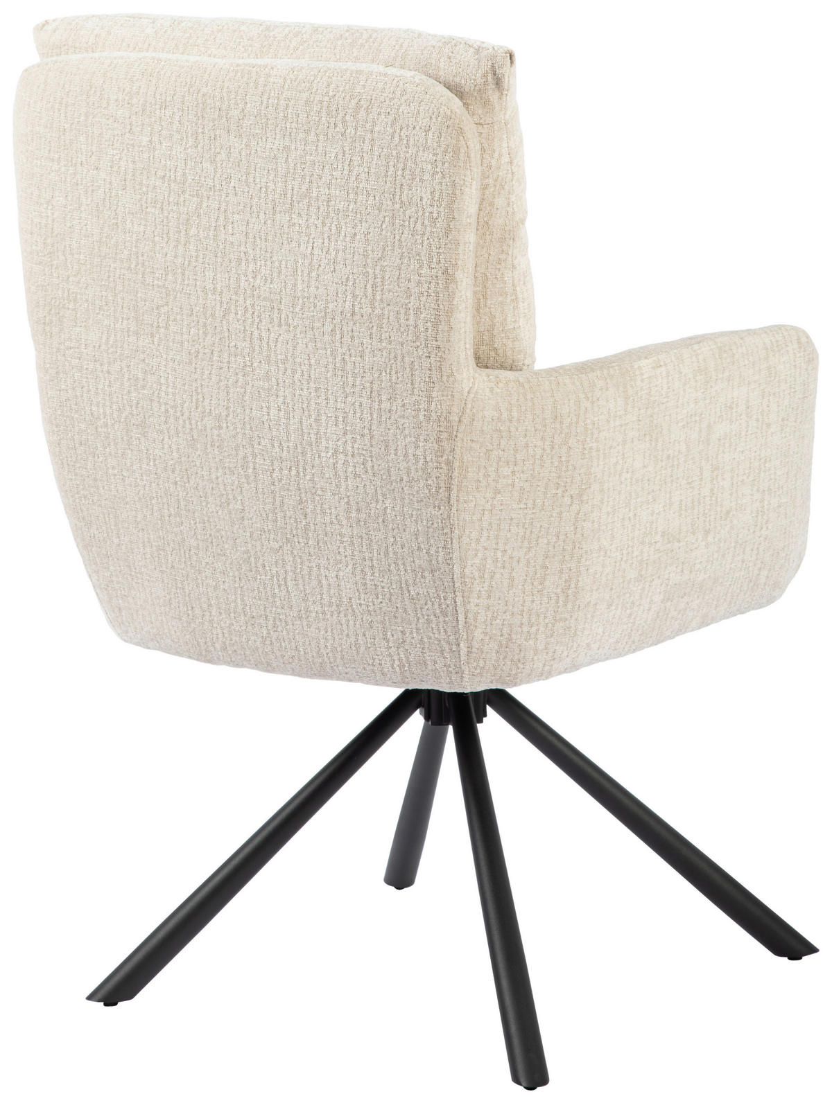 ARMLEHNSTUHL  in Eisen Webstoff  - Beige/Schwarz, MODERN, Textil/Metall (57/95/65cm) - MID.YOU