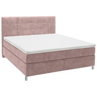 BOXSPRINGBETT 180/200 cm  in Altrosa  - Chromfarben/Altrosa, KONVENTIONELL, Kunststoff/Textil (180/200cm) - Voleo