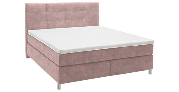BOXSPRINGBETT 180/200 cm in Altrosa - Chromfarben/Altrosa, KONVENTIONELL, Kunststoff/Textil (180/200cm) - Voleo