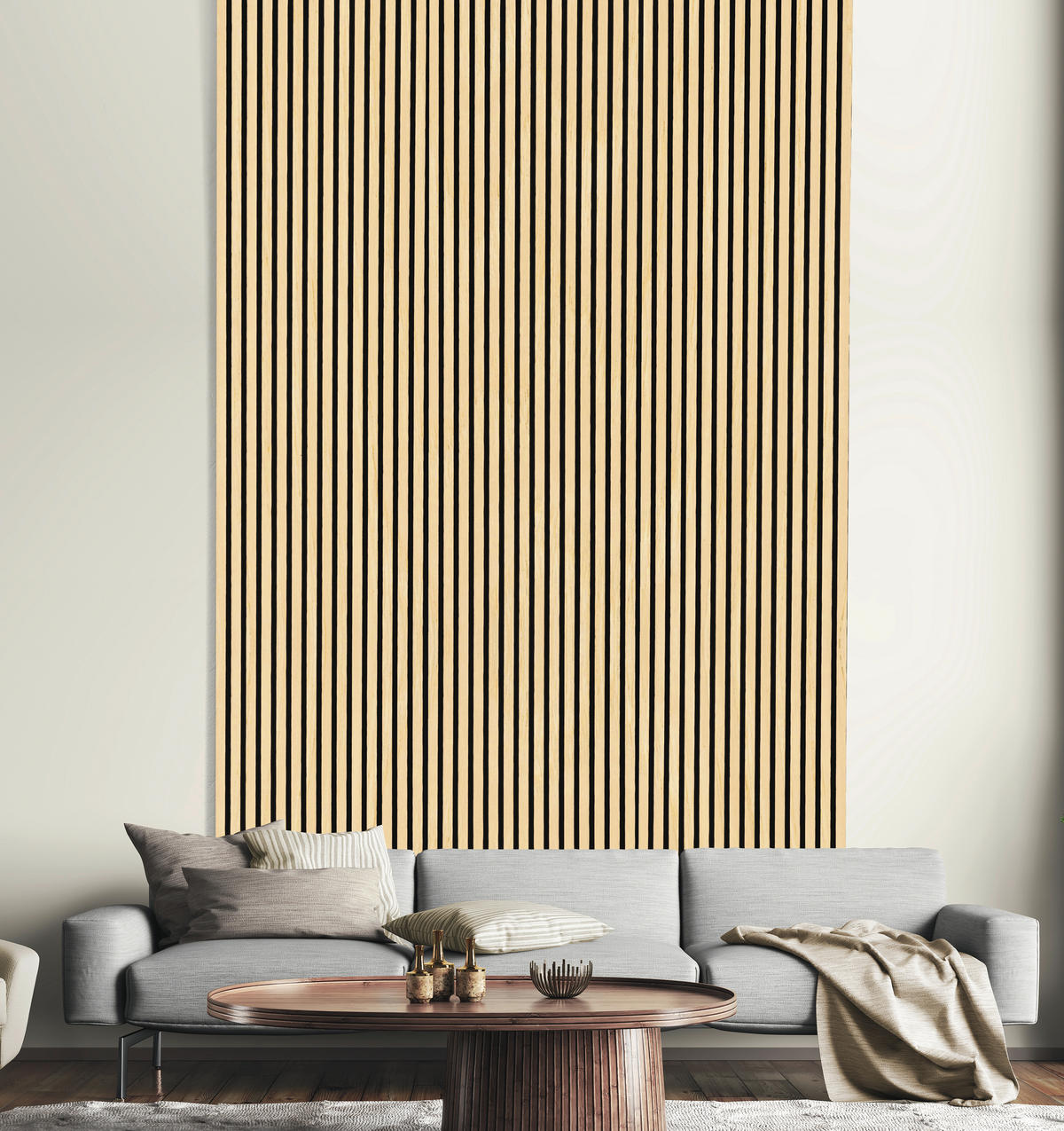 AKUSTIKPANEEL Esche furniert 57.25/1.9/267 cm  - Eschefarben, KONVENTIONELL, Holz/Textil (57.25/1.9/267cm)