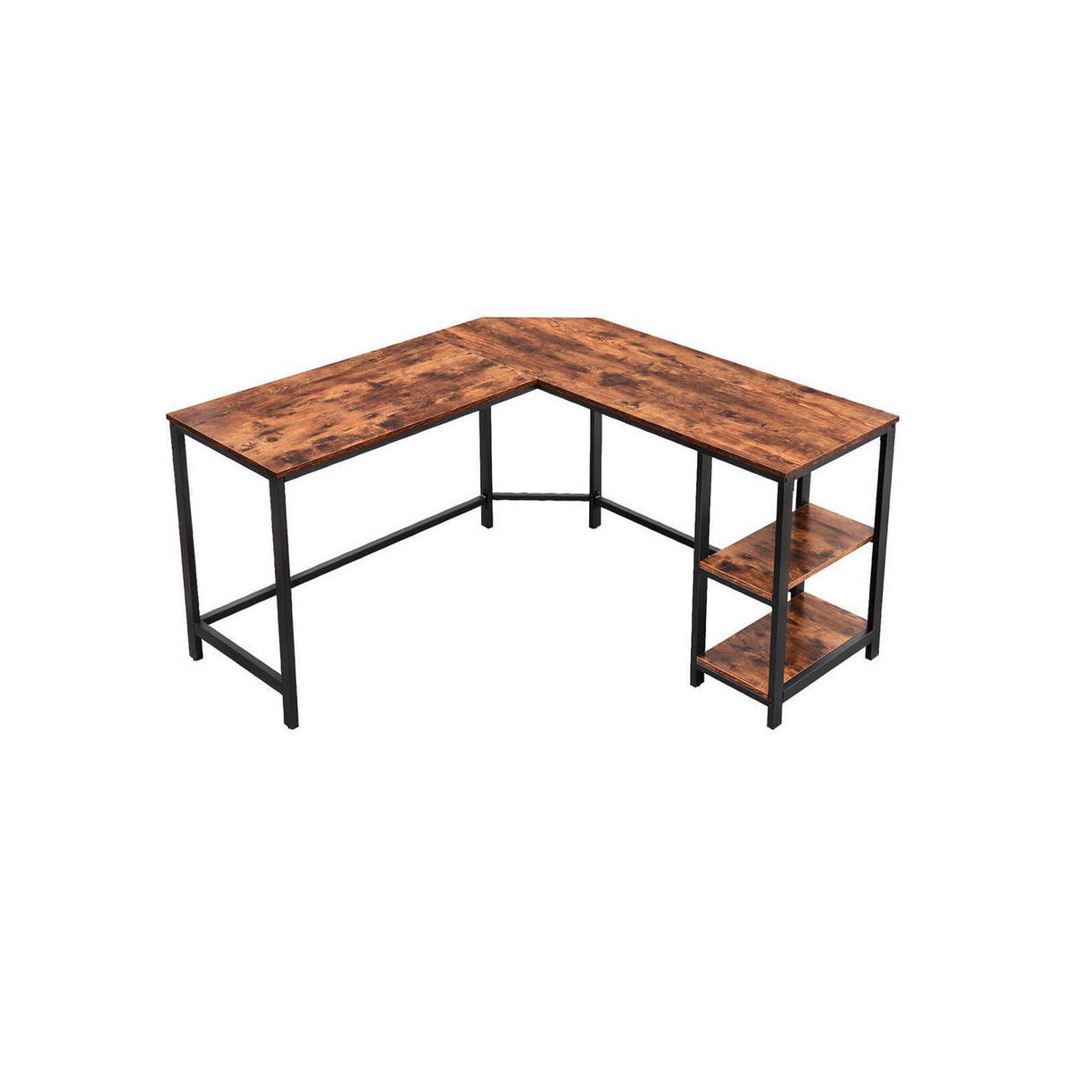 ROHOVÝ PÍSACÍ STÔL, hnedá, čierna, 138/138/76 cm - hnedá/čierna, Basics, kov/kompozitné drevo (138/138/76cm) - Boxxx