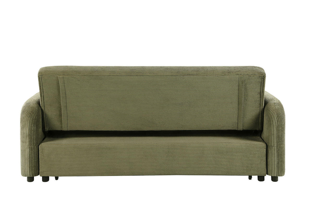 SCHLAFSOFA Cord Grün  - Schwarz/Grün, Design, Kunststoff/Textil (193/86/90cm) - MID.YOU