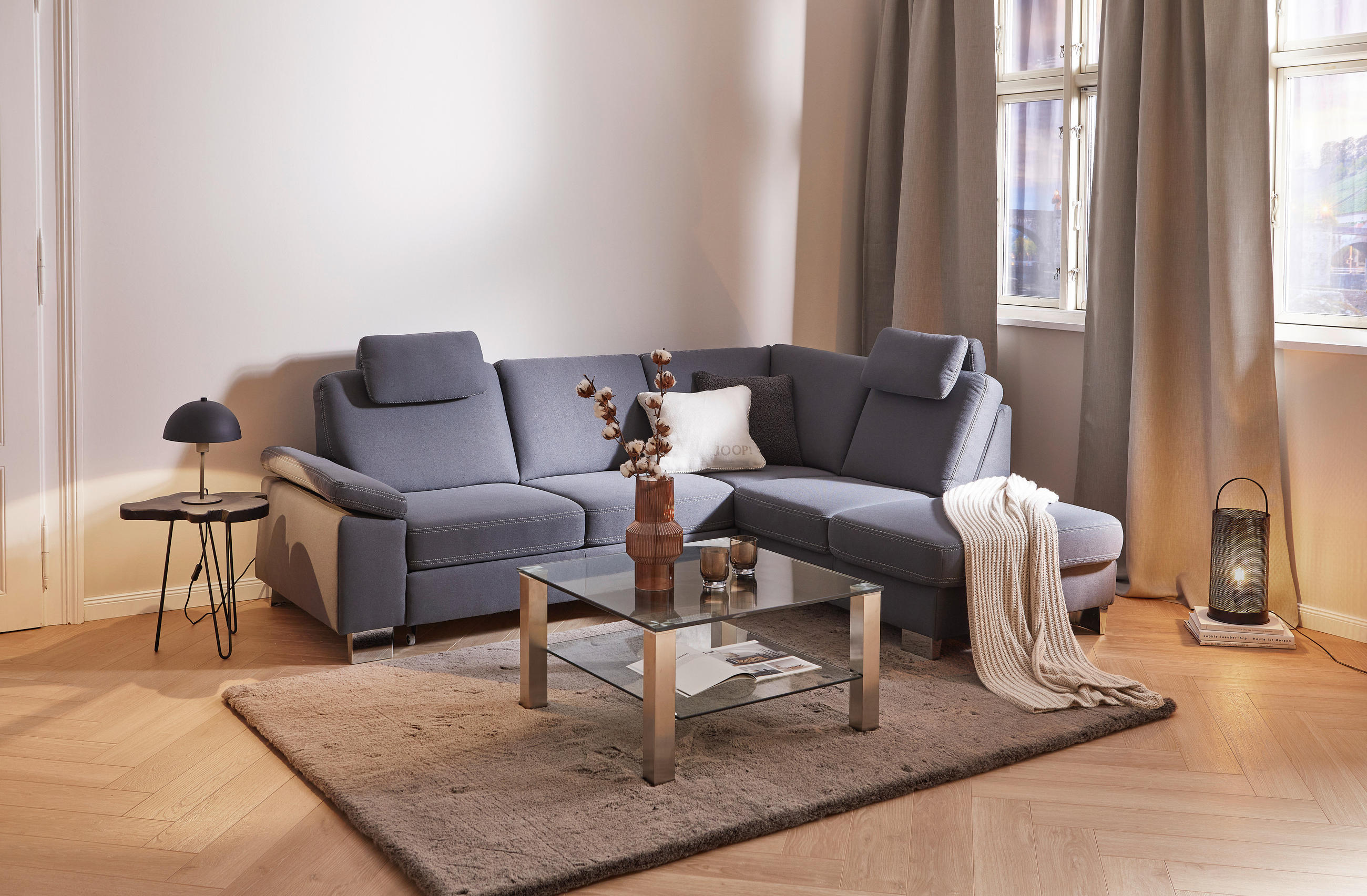 COUCHTISCH ESG 75/75/43 cm rechteckig Klar, Silberfarben  - Klar/Silberfarben, Design, Glas/Metall (75/75/43cm) - Novel