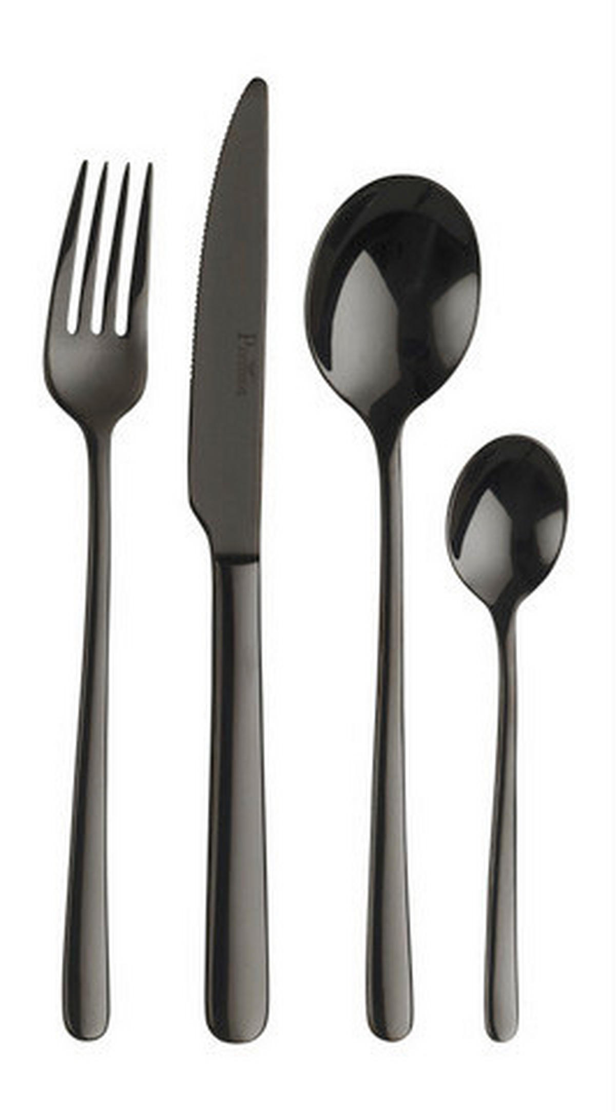 BESTECKSET SKY  16-teilig  - Schwarz, Basics, Metall (25,5/7/5,3cm) - Pintinox