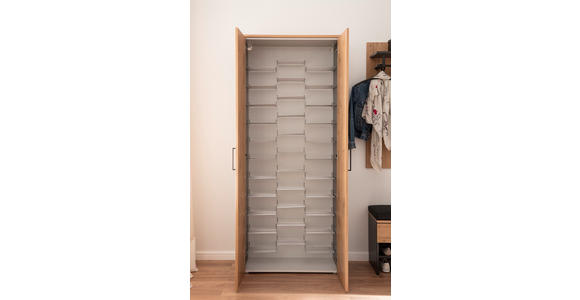 GARDEROBE 6-teilig  in 300/200/38 cm  - Eichefarben/Anthrazit, KONVENTIONELL, Holzwerkstoff (300/200/38cm) - Moderano