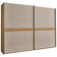 SCHWEBETÜRENSCHRANK  in Taupe, Eichefarben  - Taupe/Eichefarben, Basics, Holz/Holzwerkstoff (241,3/230,4/68cm) - Novel