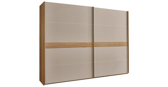 SCHWEBETÜRENSCHRANK  in Taupe, Eichefarben  - Taupe/Eichefarben, Basics, Holz/Holzwerkstoff (241,3/230,4/68cm) - Novel