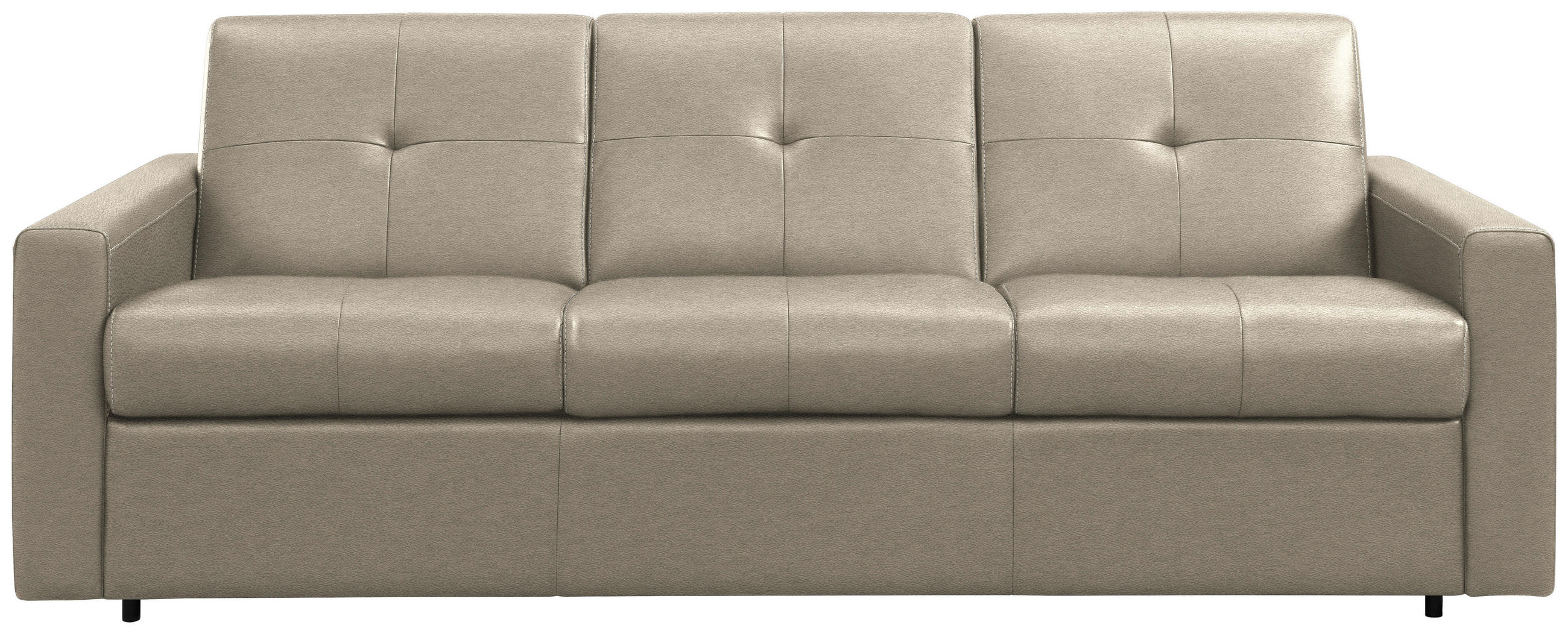 SCHLAFSOFA Beige  - Beige/Schwarz, Konventionell, Leder/Kunststoff (206/81/96cm) - Novel