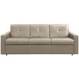 SCHLAFSOFA Bard in Echtleder Beige  - Beige/Schwarz, KONVENTIONELL, Leder/Kunststoff (206/81/96cm) - Novel