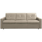 SCHLAFSOFA Bard in Echtleder Beige  - Beige/Schwarz, KONVENTIONELL, Leder/Kunststoff (206/81/96cm) - Novel