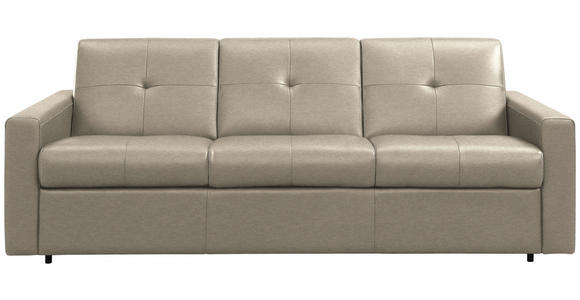SCHLAFSOFA Bard in Echtleder Beige  - Beige/Schwarz, KONVENTIONELL, Leder/Kunststoff (206/81/96cm) - Novel