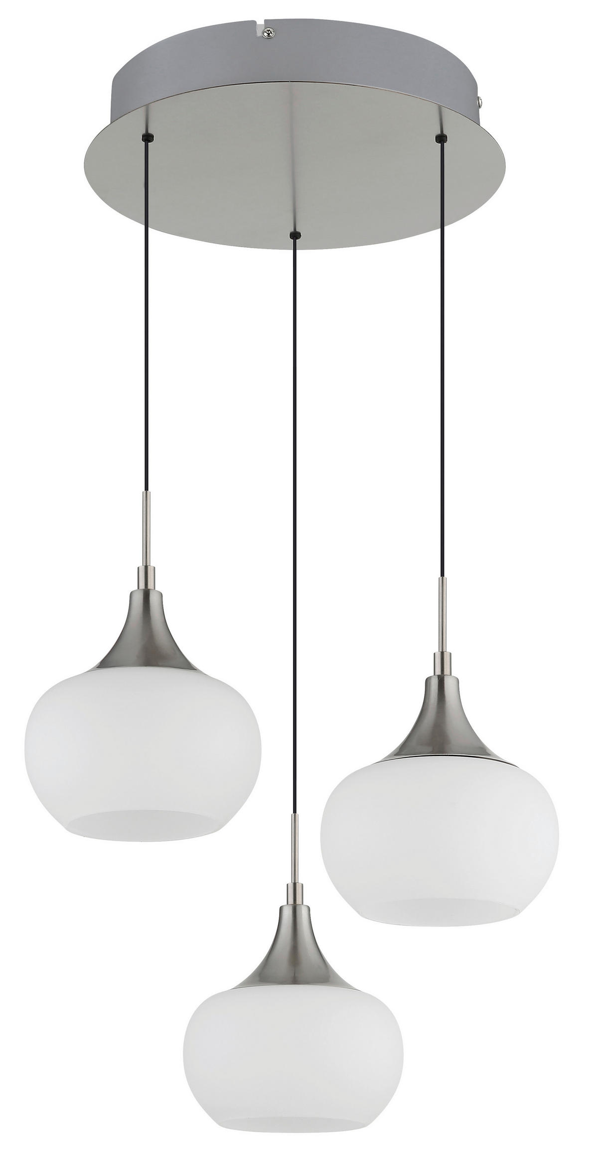 HÄNGELEUCHTE Lui 37/150 cm   - Opal/Schwarz, Design, Glas/Kunststoff (37/150cm) - Globo