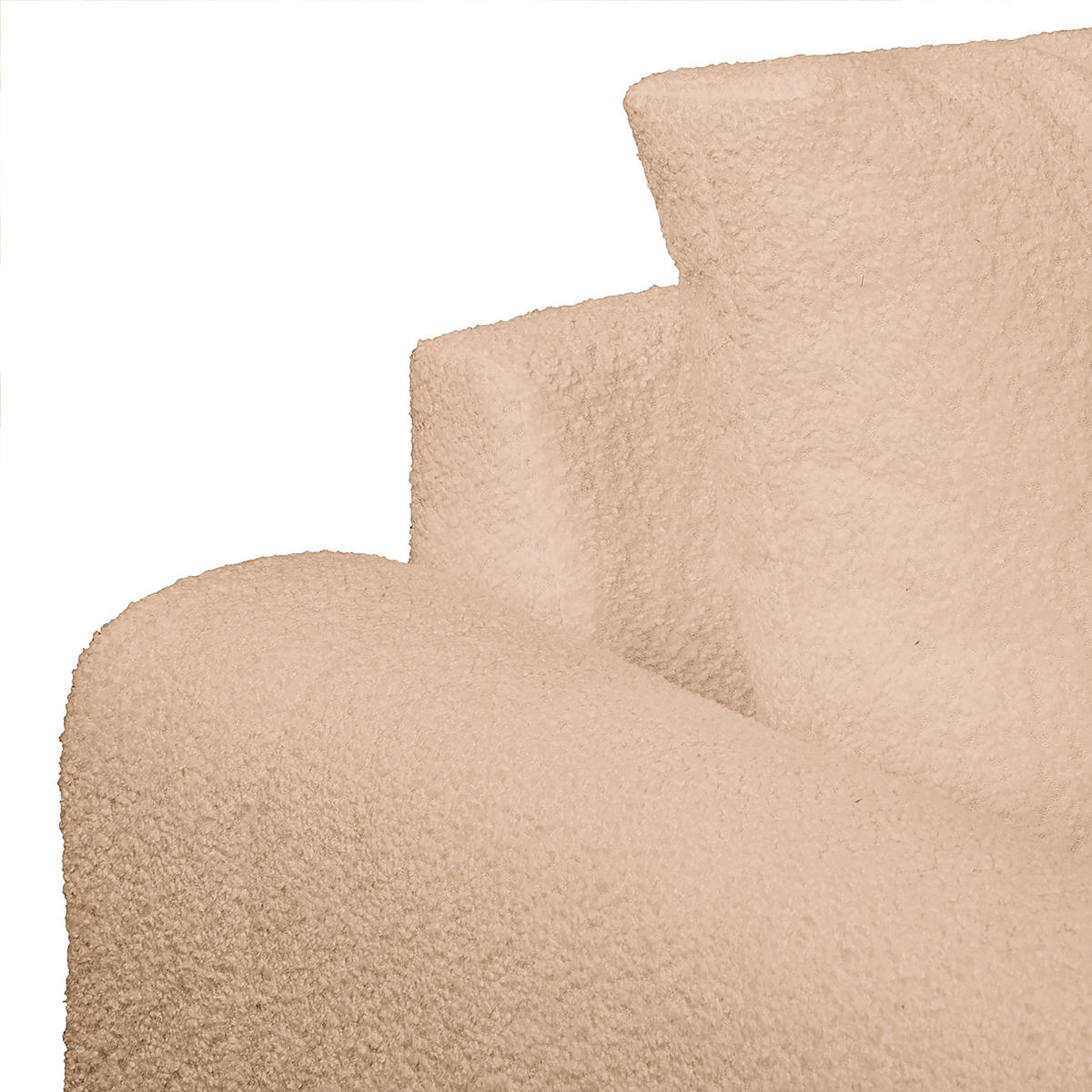 ECKSOFA Ariella Beige Bouclé  - Beige/Naturfarben, Design, Holz/Textil (231/161cm) - Livetastic