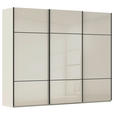 SCHWEBETÜRENSCHRANK  in Champagner  - Champagner/Schwarz, KONVENTIONELL, Glas/Holzwerkstoff (271/223/68cm) - Novel