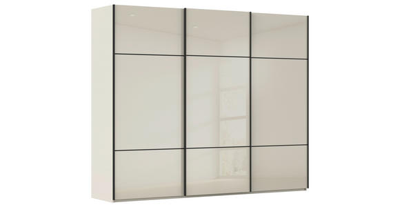 SCHWEBETÜRENSCHRANK in Champagner - Champagner/Schwarz, KONVENTIONELL, Glas/Holzwerkstoff (271/223/68cm) - Novel