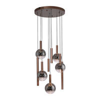 LED-HÄNGELEUCHTE 63/63/180 cm  - Braun, Design, Kunststoff/Metall (63/63/180cm)