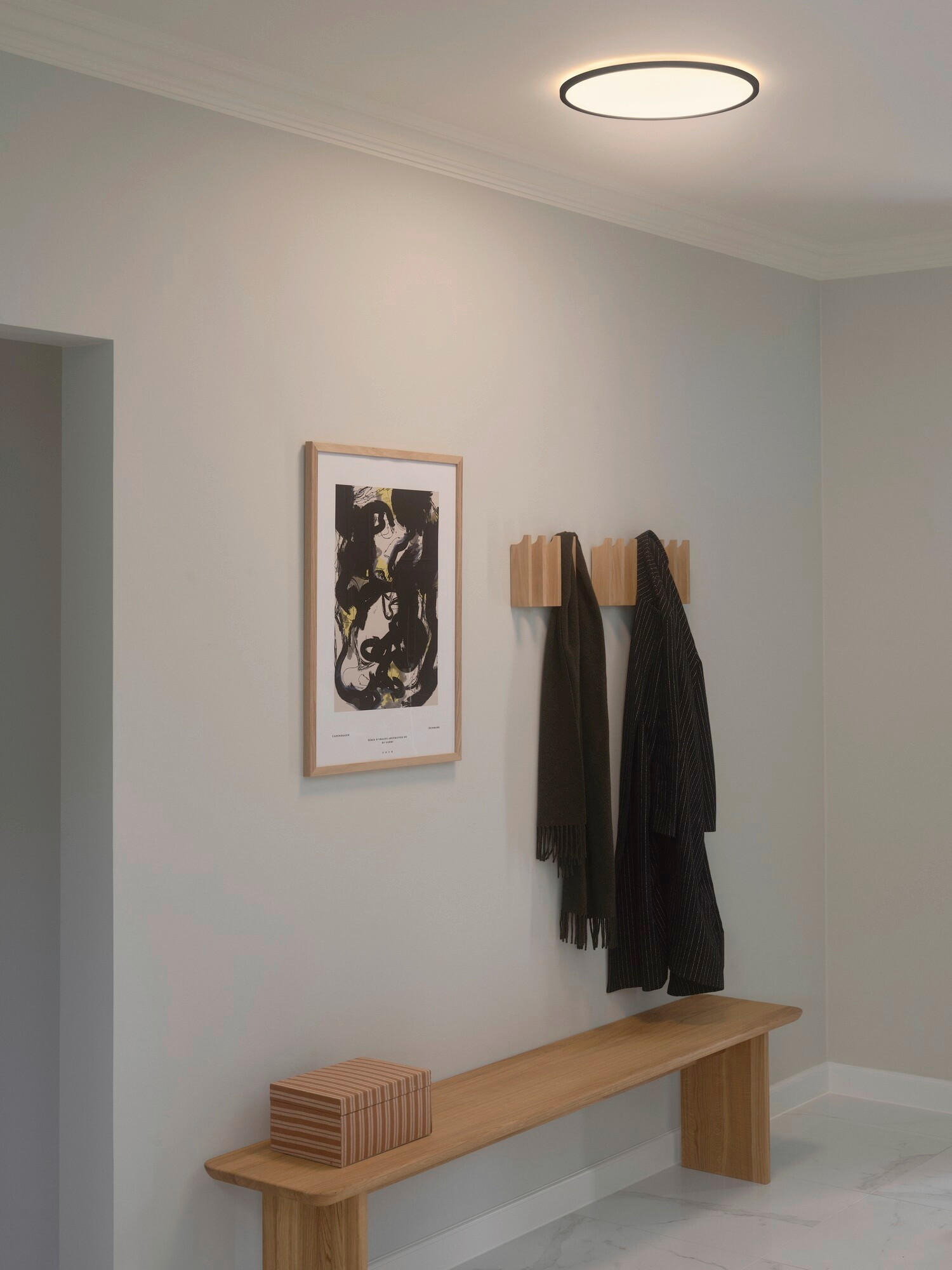 LED-DECKENLEUCHTE 42,4/2,3 cm   - Schwarz, Basics, Kunststoff (42,4/2,3cm) - Nordlux