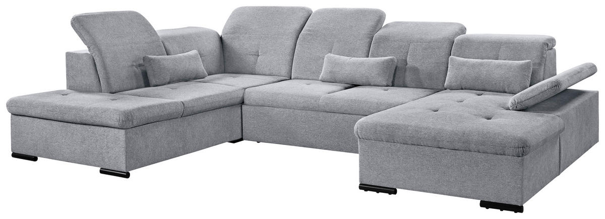 WOHNLANDSCHAFT Grau Chenille  - Grau, KONVENTIONELL, Kunststoff/Textil (188/340/240cm) - Carryhome