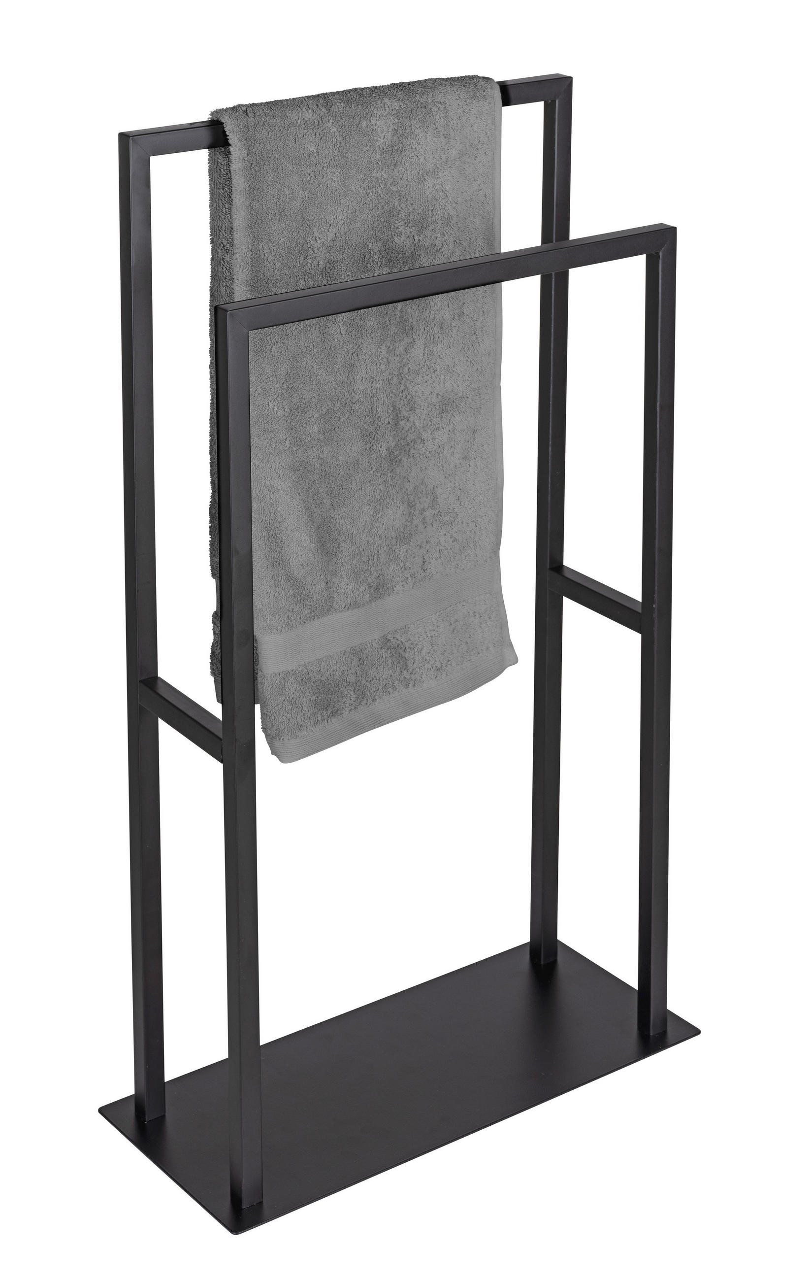 HANDTUCHSTÄNDER - Schwarz, KONVENTIONELL, Metall (46/80/20cm) - Wenko