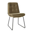 STUHL  in Velours Metall, Textil  - Schwarz/Olivgrün, Design, Textil/Metall (48/90/69cm) - Johann Jakob