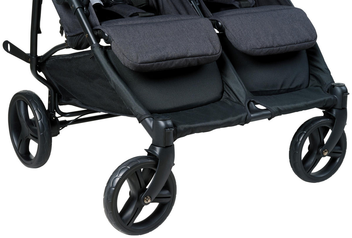 ZWILLINGSWAGEN Jimmy Duo  - Schwarz, Basics, Kunststoff/Textil (80/63,5/105cm) - Jimmylee