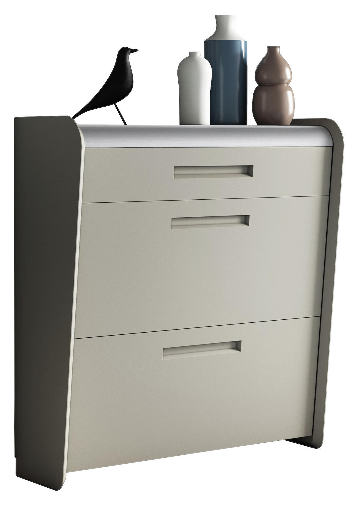 GARDEROBE 4-teilig  in 205/185/36 cm  - Taupe/Alufarben, Design, Holzwerkstoff/Metall (205/185/36cm) - Dieter Knoll